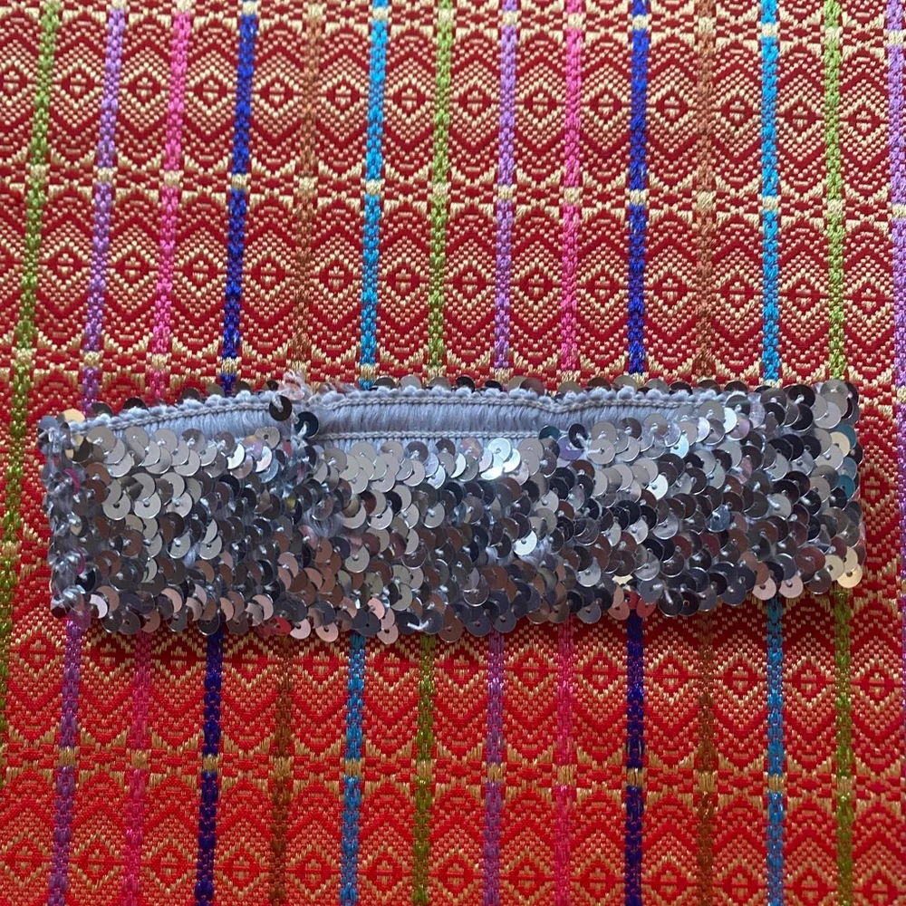 vintage silver sequin garter belt OSFA